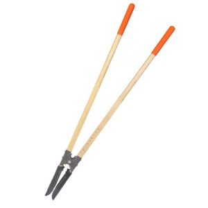 Post Hole Digger, Heavy Duty Post Hole Digger with Wood Handle, Manual Hole Digger with Scale Markings and Metal Blade, Post Hole Digger Tool for Digging Yard Work Gardening Outdoors, 57.5-Inch