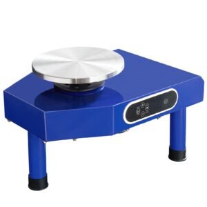 pottery wheel, 10in ceramic wheel forming machine, foot pedal abs detachable basin, 60 300rpm adjustable speed manual lcd panel, sculpting tool apron accessory kit for work art craft diy