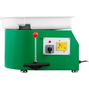 pottery wheel 28cm pottery forming machine 350w electric pottery wheel with adjustable feet lever pedal diy clay tool with tray for ceramic work clay art diy clay green, 18 piece