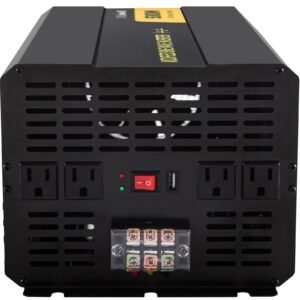 power inverter, 5000w modified sine wave inverter, dc 12v to ac 120v car converter, with lcd remote controller, led indicator, ac outlets inverter for truck rv car boat travel camping emergency