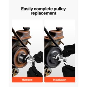 power steering pump pulley puller/installer tool set, compatible with ford, gm v6, and vw vehicles, pump pulley remover installer tools, for removing and installing power steering pump pulleys