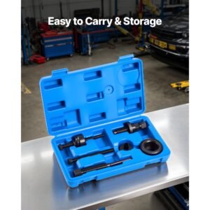 power steering pump pulley puller/installer tool set, compatible with ford, gm v6, and vw vehicles, pump pulley remover installer tools, for removing and installing power steering pump pulleys