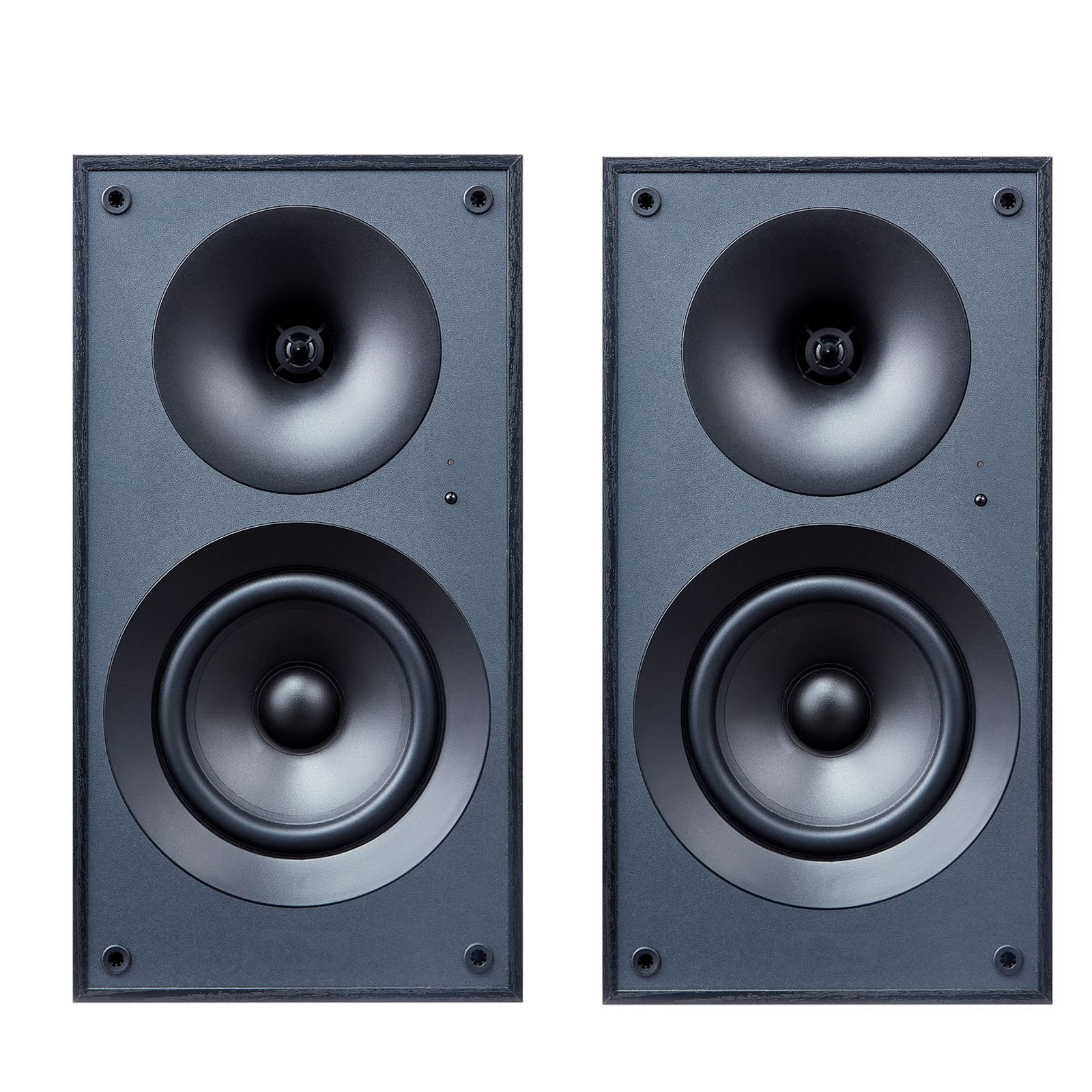 powered bookshelf speakers, 25w x 2, active studio monitor speaker with 5.25 inch woofer, bluetooth/rca/coaxial/optical/usb/subwoofer connection, wooden enclosure, for record player turntable pc