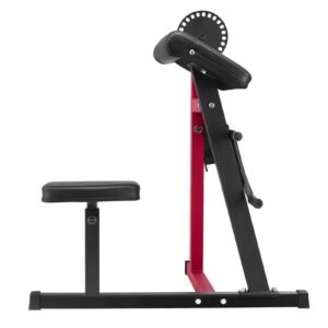 preacher curl machine, 2 in 1 bicep curl machine and triceps extension machine, seated arm isolated bicep station, strength training workout weight bench, exercise equipment for home gym