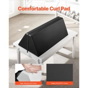 preacher curl pad, portable preacher pad, space saving bicep exercise support, high density eva foam weight lifting workout equipment, barbell & dumbbell bicep curl support isolator for home gym