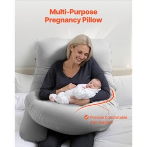 pregnancy pillow, g shaped maternity pillow for sleeping, full body support pillow with removable & washable cover, soft and breathable pregnancy body pillows for back, belly, hips, legs relief