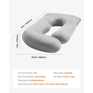 pregnancy pillow, g shaped maternity pillow for sleeping, full body support pillow with removable & washable cover, soft and breathable pregnancy body pillows for back, belly, hips, legs relief