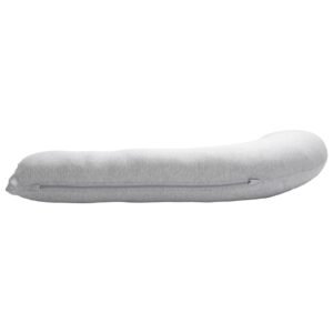 pregnancy pillows for side sleeping, l shaped maternity pillow for pregnant women, soft & breathable pregnancy body pillow with washable jersey cover for head neck belly leg support, light gray