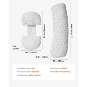pregnancy pillows for sleeping, adjustable maternity pillow for pregnant women, soft pregnancy body pillow with removable & washable cover for back belly hip support, lightweight and portable