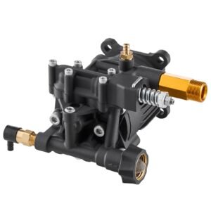 pressure washer pump, 3/4" shaft horizontal, 3500 psi, 2.5gpm, replacement power washer pumps kit with 5 nozzles, hardware and siphon tube, compatible with simpson, honda, troy bilt, generac