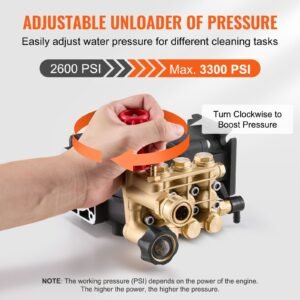 pressure washer pump, 3/4" shaft horizontal triplex plunger, 3300 psi, 2.5gpm, replacement power washer pumps kit with 5 nozzles, compatible with simpson morflex 40224, 40225, 40226, santoprene