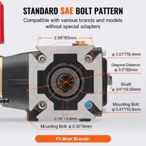 pressure washer pump, 3/4" shaft horizontal triplex plunger, 3300 psi, 2.5gpm, replacement power washer pumps kit with 5 nozzles, compatible with simpson morflex 40224, 40225, 40226, santoprene
