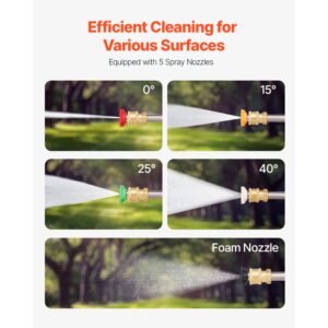 pressure washer telescoping wand, 18 ft, 4000 psi, telescopic spray wand with power washer extension wands, gutter cleaner, brush head, 5 spray nozzle tips, adapter and adjustable support belt