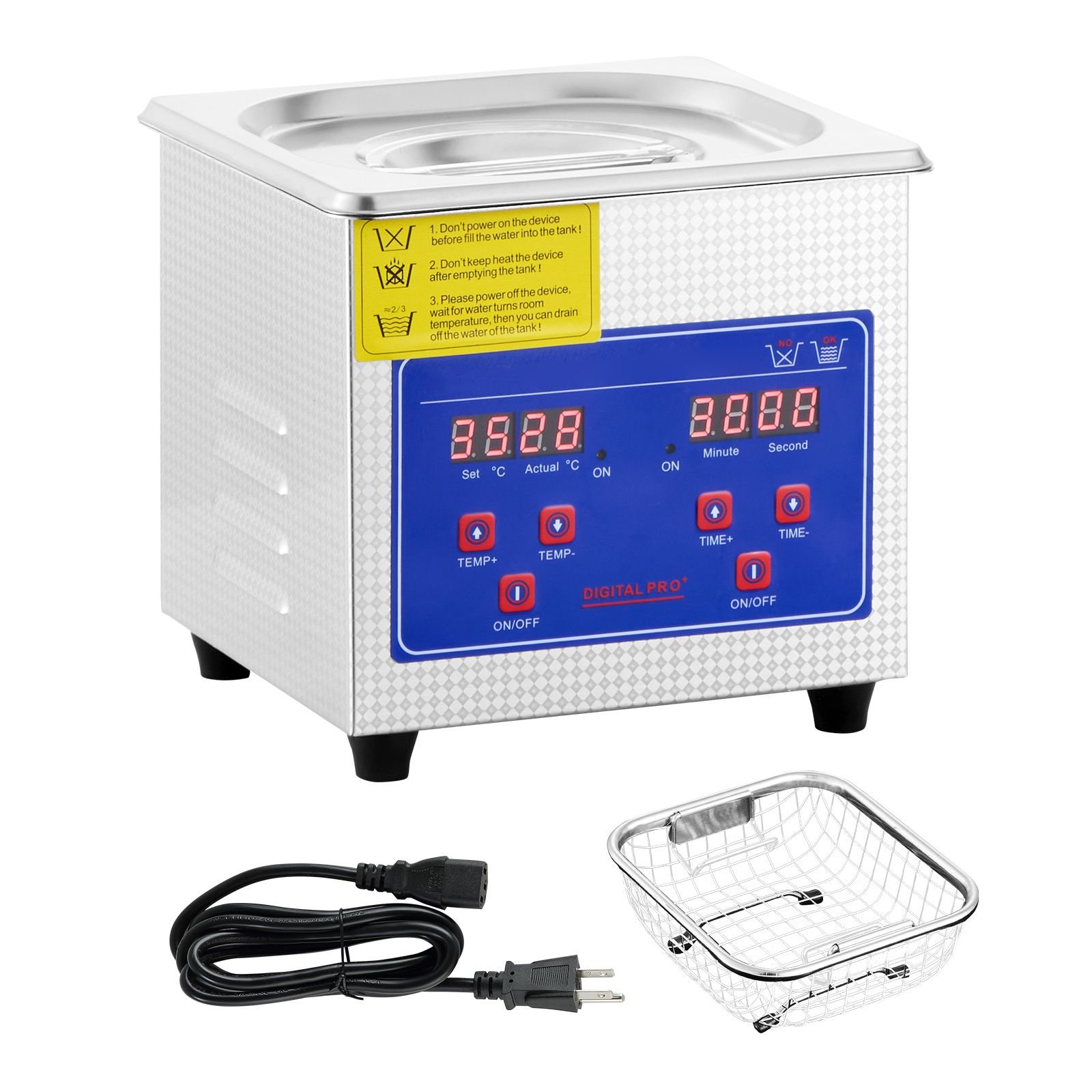 professional ultrasonic cleaner, 0.3 l ultrasonic jewelry cleaner with digital timer & heater, stainless steel industrial sonic cleaner 40khz for glasses, watches, rings, small parts