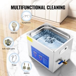 professional ultrasonic cleaner, 10l ultrasonic jewelry cleaner with digital timer & heater, stainless steel industrial sonic cleaner 40khz for glasses, watches, rings, small parts