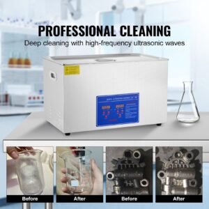 professional ultrasonic cleaner, 30 l ultrasonic jewelry cleaner with digital timer & heater, stainless steel industrial sonic cleaner 40khz for glasses, watches, rings, small parts