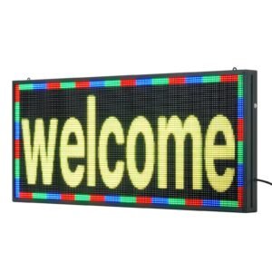 Programmable LED Sign, P6 Full Color Flexible Digital Scrolling Panel, DIY Custom Text Pattern GIF Display Board, Bluetooth APP Control Message Shop Sign for Store Business Advertising, 40x18 in