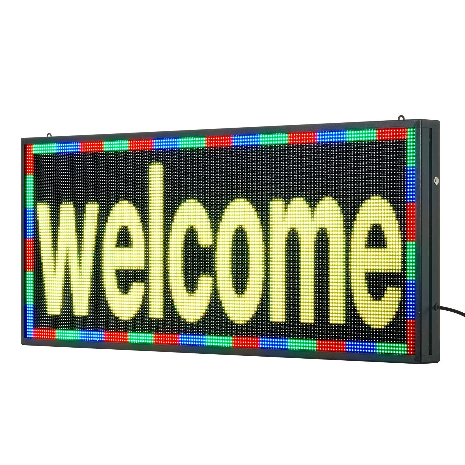 programmable led sign, p6 full color flexible digital scrolling panel, diy custom text pattern gif display board, bluetooth app control message shop sign for store business advertising, 40x18 in