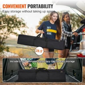 projector screen with stand, 100 inch 16:9 4k 1080 hd outdoor movie screen with stand, wrinkle free projection screen with bar feet and carry bag, for home theater cinema backyard movie night