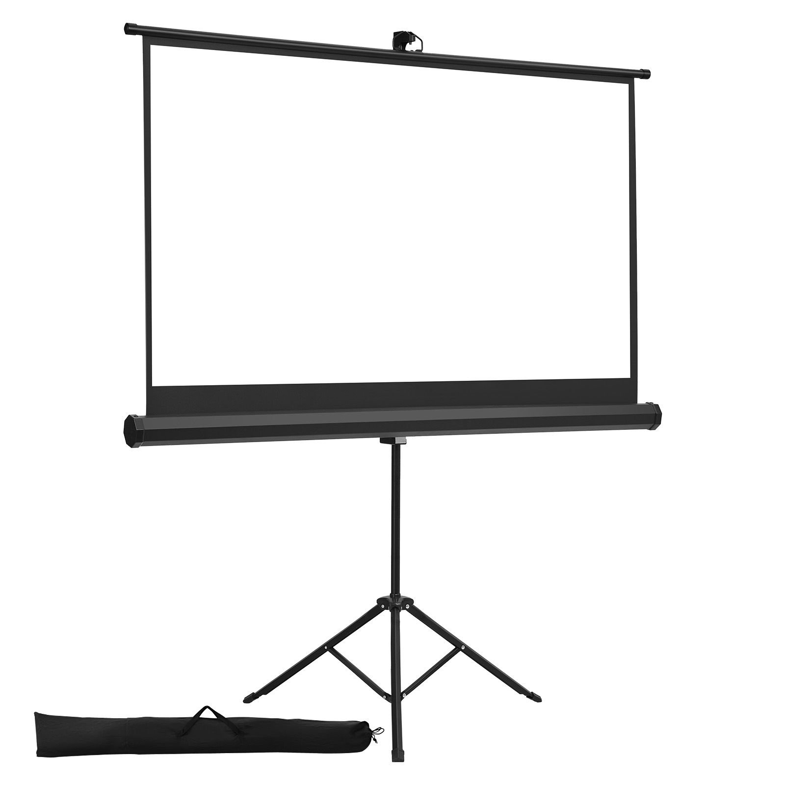 projector screen with stand, 60 inch 160° wide angle indoor outdoor projection screen, 16:9 4k hd wrinkleless portable tripod screens with carry bag, for movie home theater office presentation