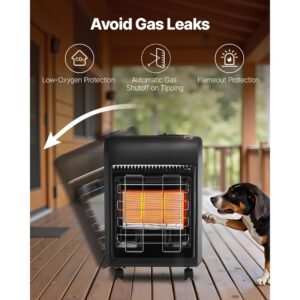 propane heater, 6000 to 18000 btu propane cabinet heater with 3 modes temp settings & tip over protection, garage radiator heat up to 450 sq.ft, for camping,garage, patio,indoor/outdoor