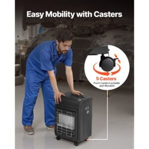propane heater, 6000 to 18000 btu propane cabinet heater with 3 modes temp settings & tip over protection, garage radiator heat up to 450 sq.ft, for camping,garage, patio,indoor/outdoor