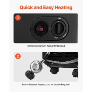 propane heater, 6000 to 18000 btu propane cabinet heater with 3 modes temp settings & tip over protection, garage radiator heat up to 450 sq.ft, for camping,garage, patio,indoor/outdoor