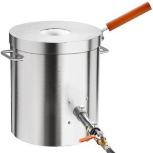 propane melting furnace kit, 8kg/18lbs gas metal melting furnace kit, foundry home kiln with crucible, tongs, wooden handle, smelting casting tool for gold silver copper aluminum metal recycle