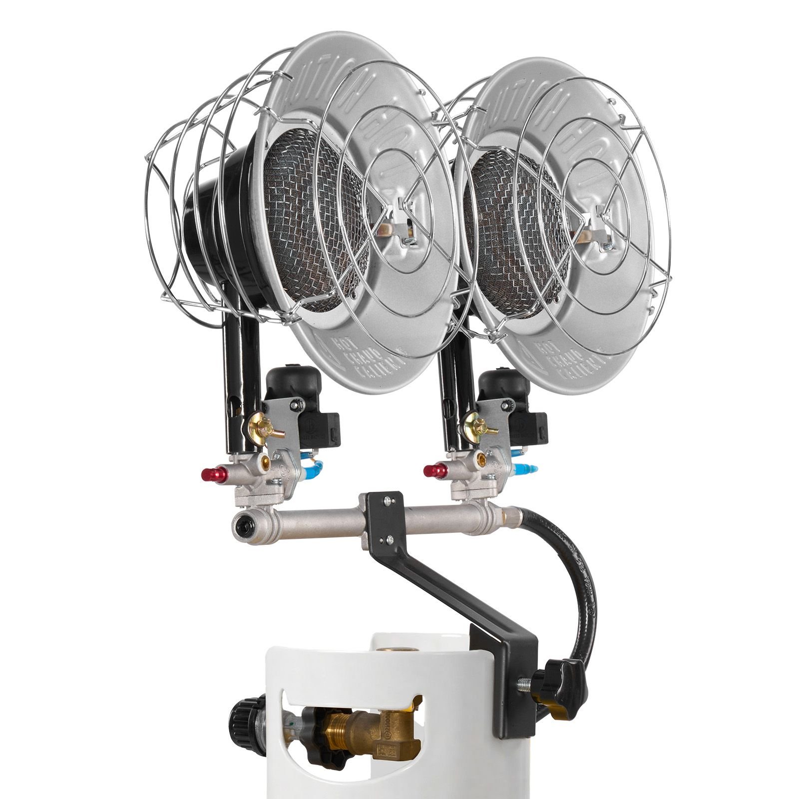 propane tank top heater, 30000 btu rapid heating 180 degree infrared radiant tank top gas heater, 3 heat settings for ice fishing/ hunting/outdoor work, single burner square