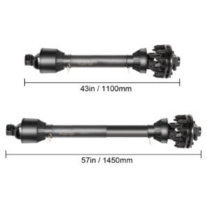 pto shaft, 1 3/8" pto drive shaft, 6 spline both ends pto driveline shaft, series 5 tractor pto shaft, 43" 57" brush hog pto shaft, black pto shaft with slip clutch for bush hog/finish mower