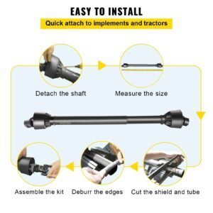 pto shaft 1 3/8" pto drive shaft, 6 spline end round end pto driveline shaft, series 4 tractor pto shaft, 39" 55" brush hog pto shaft, black pto shaft for bush hog/finish mower/rotary cutter