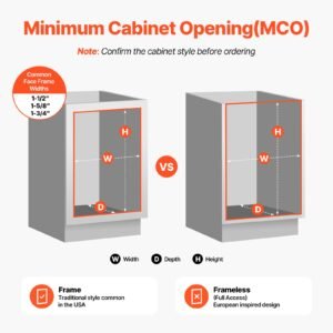 pull out trash can, 27 qt x2 double under mount kitchen waste container, heavy duty garbage recycling bin with door kit and soft close slide, for kitchen cabinet, sink, under counter (grey)