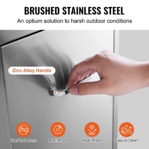 pull out trash drawer 19.7w x 26.5h inch outdoor kitchen drawers stainless steel with trash bag ring for bbq island or grill station