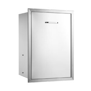 Pull Out Trash Drawer 19.7W x 26.5H Inch Outdoor Kitchen Drawers Stainless Steel with Trash Bag Ring for BBQ Island or Grill Station
