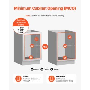 pullout trash can for kitchen cabinets, 35 qt garbage waste recycling bin, under mount waste container, with heavy duty metal soft close sliding system and door kit, for sink, under counter