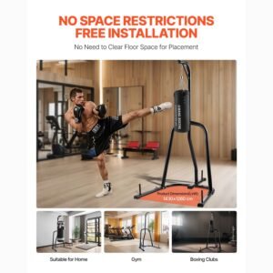 punching bag stand, steel heavy duty workout equipment, boxing punching bag stand, holds up to 140 lbs, freestanding sandbag rack with weighted base, training equipment for home gym fitness