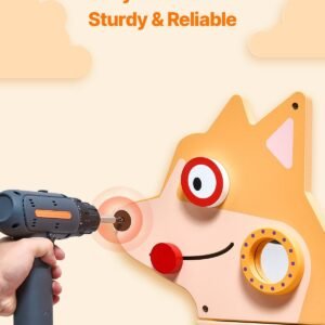 puppy activity wall busy board panels, 12 activities, montessori sensory wall toy for kids 3 12 years, montessori learning activity center, ideal for toddler playroom nursery classroom