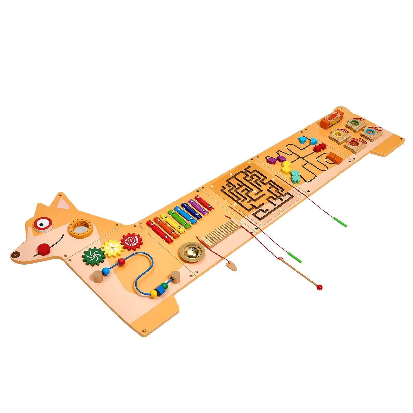puppy activity wall busy board panels, 12 activities, montessori sensory wall toy for kids 3 12 years, montessori learning activity center, ideal for toddler playroom nursery classroom