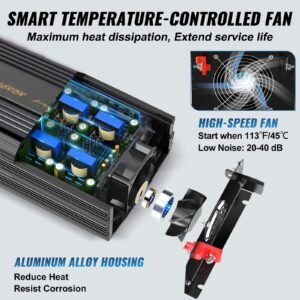 pure sine wave inverter 3500 watt power inverter, dc 12v to ac 120v car inverter, with usb port lcd display remote controller and ac outlets (gfci), for rv truck car solar system travel camping