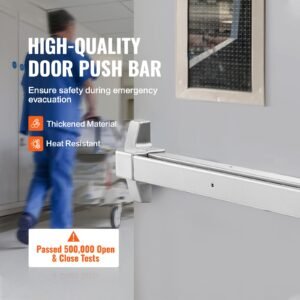 push bar door locks, carbon steel panic bars for exit doors, with exterior lever and 3 keys, push bar panic exit device door hardware for metal wood door, for left and right handed doors