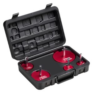 PVC Pipe Reamer Kit, 5-Piece, PVC Fitting Socket Saver, Includes 1-1/4", 1-1/2", 2", 3", 4", Compatible with Standard 1/2" Drills, Plumbing Tool Kit for SCH40 ABS CPVC Vent Drain Water Pipes