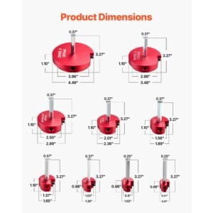 pvc pipe reamer kit, 9 piece, pvc fitting socket saver, includes 1/2", 3/4", 1", 1 1/4", 1 1/2", 2", 2 1/2", 3", 4", fits standard 1/2" drills, plumbing tool kit for sch40 abs cpvc drain pipes