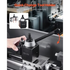 quick change tool post set, 8 pcs, includes lathe tool holders, wedge type tool post with turning tool holder accessories, for mini lathe & metal lathe 10" 15" swing, durable steel material