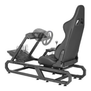 racing wheel stand for logitech g923/g920/g29, heavy duty steel driving simulator cockpit thrustmaster t248p, steering wheel bracket height & foot pedal angle adjustable,max load 330 lbs compact
