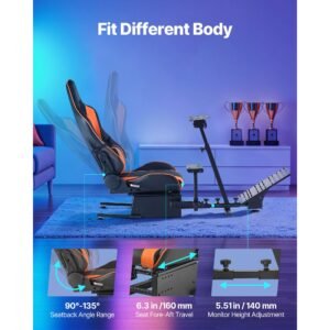 racing wheel stand, heavy duty simulator cockpit steering wheel stand, fit logitech g25, g27, g29, g920, g923, thrustmaster t300rs, tx f458, t500rs, t3pa pro (f1/gt) and csr pedals