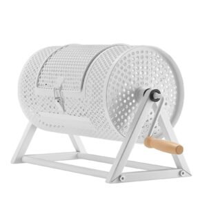 Raffle Ticket Spinner, 11.6" x 6.6" Holds 2500 Tickets or 100 Ping Pong Balls, Raffle Drum Lottery Spinning Cage with Reinforced Handle, Stable Triangular Stand, for Events and Gatherings, White