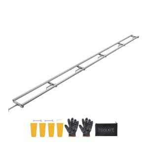 Rail Mill Guide System, 15 ft 6 Crossbar Chainsaw Mill Kits, Aluminum Saw Milling Rails System Works with Chainsaw, 4 Wedges, Adjustable Rail Milling Guide Kit for Builders Woodworkers
