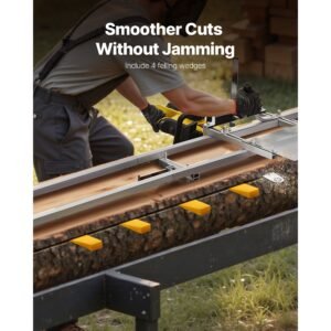 rail mill guide system, 15 ft 6 crossbar chainsaw mill kits, aluminum saw milling rails system works with chainsaw, 4 wedges, adjustable rail milling guide kit for builders woodworkers