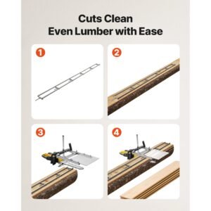 rail mill guide system, 15 ft 6 crossbar chainsaw mill kits, aluminum saw milling rails system works with chainsaw, 4 wedges, adjustable rail milling guide kit for builders woodworkers