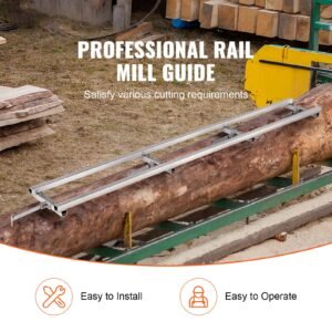 rail mill guide system, 9 ft milling guide, 4 crossbar kits chainsaw mill rail guide, aluminum adjustable saw mill rail system work with chainsaw mills for builders and woodworkers
